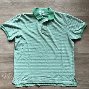 Southern Tide Green & White Striped Polo Men's-Size L